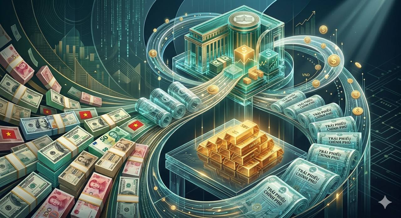 Visual note for money supply, gold, foreign currency, and bonds